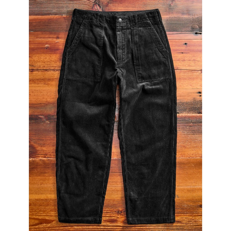 8W Cotton Corduroy Fatigue Pants in Black