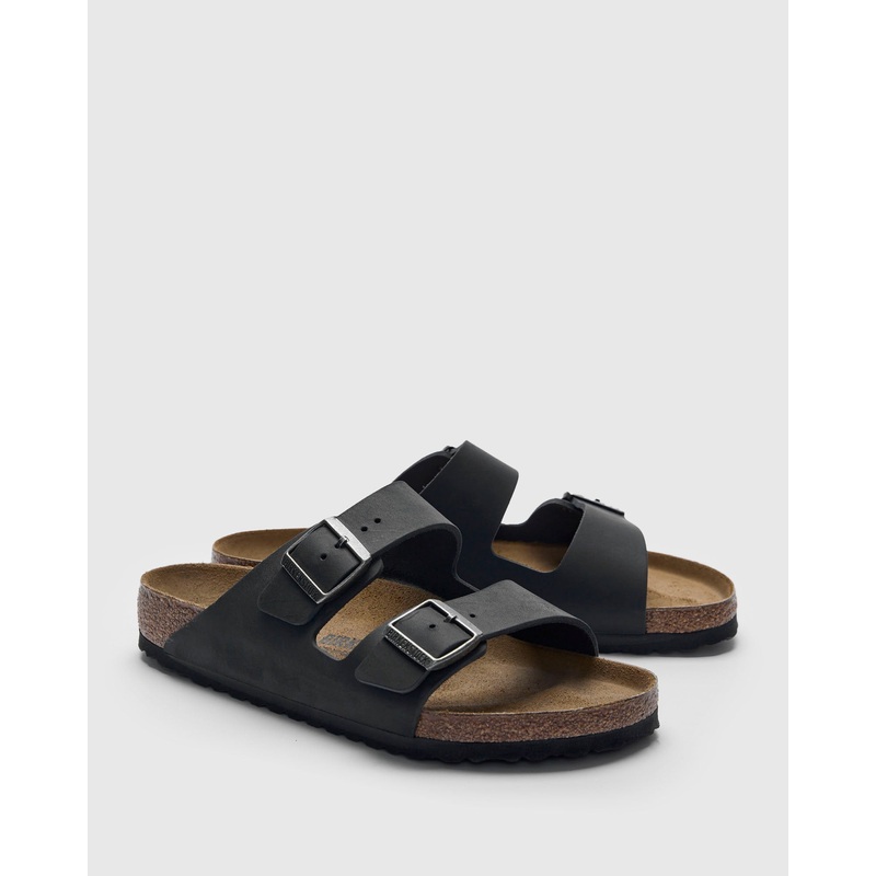 Arizona Sandal in Black Oiled Leather