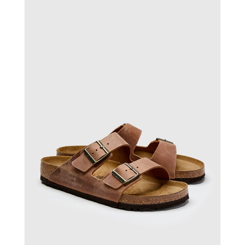 Arizona Sandal in Cognac Oiled Leather