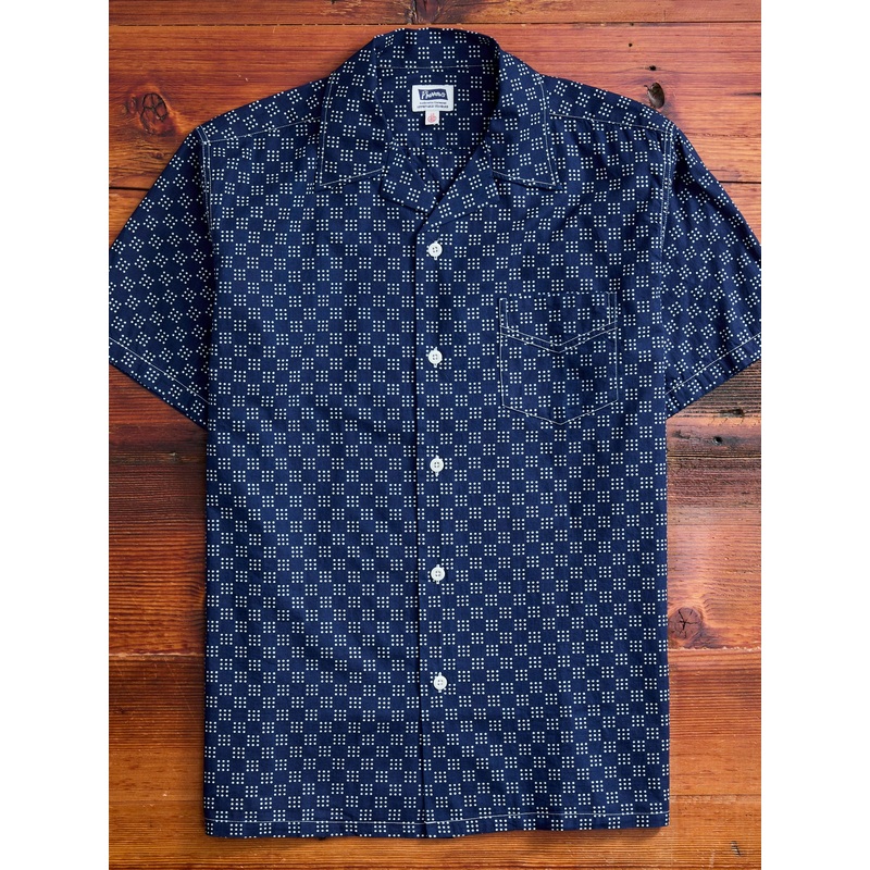 Bassen Hawaiian Shirt in Indigo Dot
