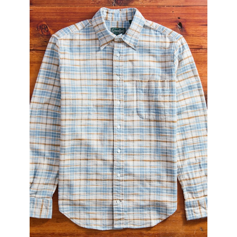 Cotton Slub Check Flannel in White
