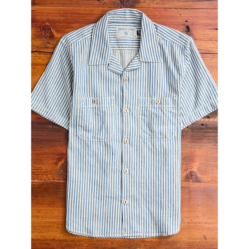 Dayton Short Sleeve Work Shirt in Marine Stripe
