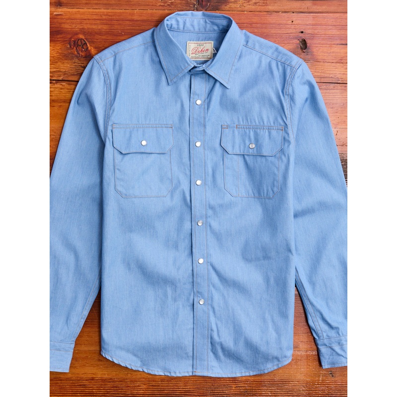 Drover Overshirt in Light Indigo Chambray