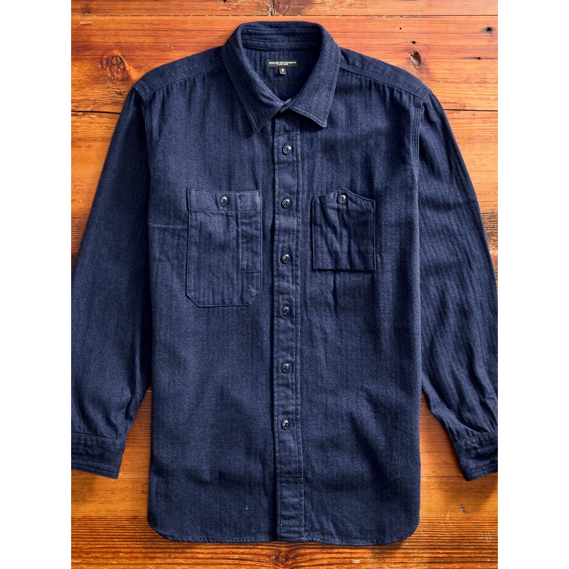 Herringbone Work Shirt in Navy