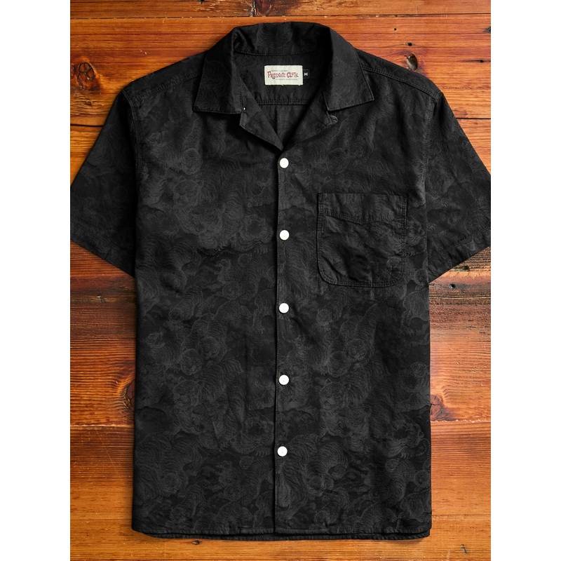 Night Tiger Hawaiian Shirt in Black