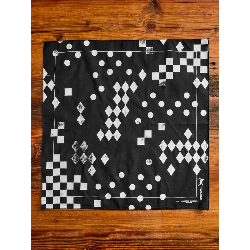 Printed Bandana in Black Geometry