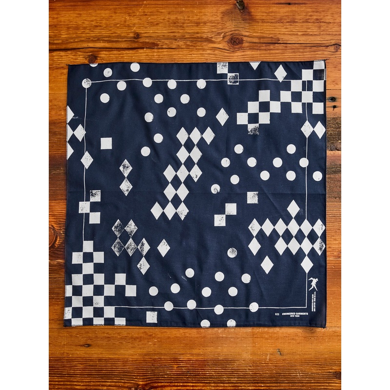 Printed Bandana in Navy Geometry