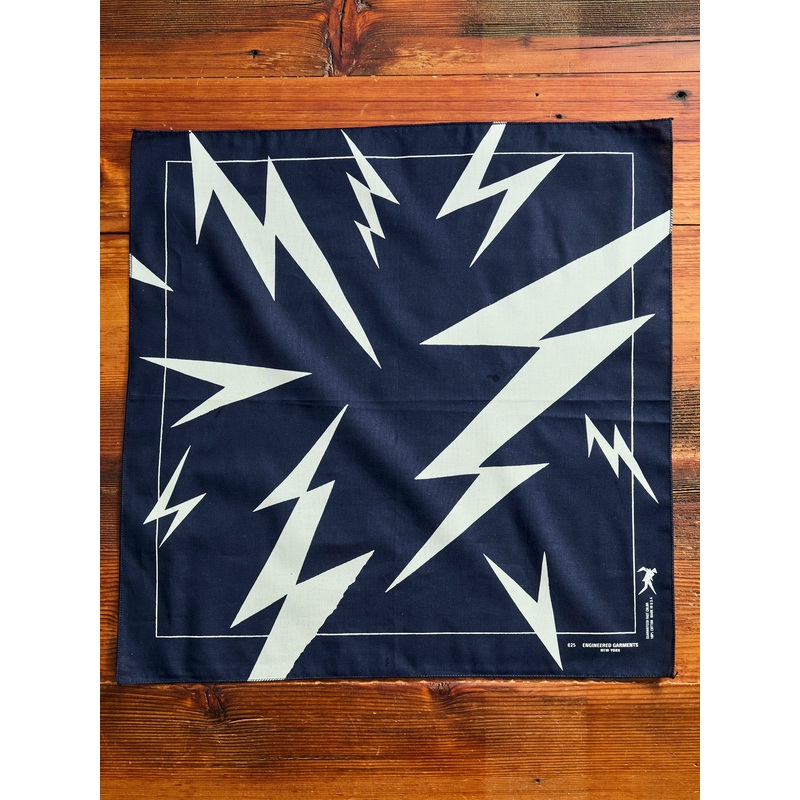 Printed Bandana in Navy Lightning