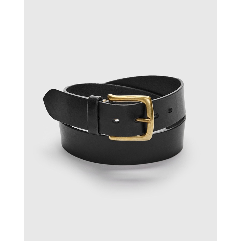 Saddle Leather Belt in Black Tochigi