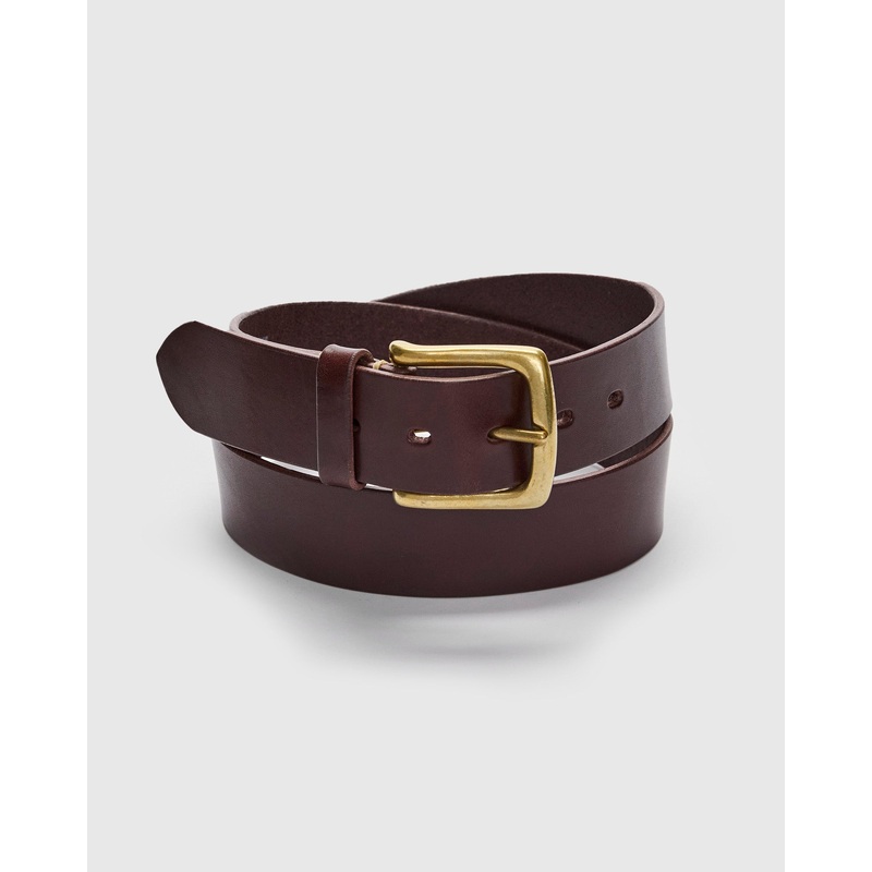 Saddle Leather Belt in Dark Brown Tochigi