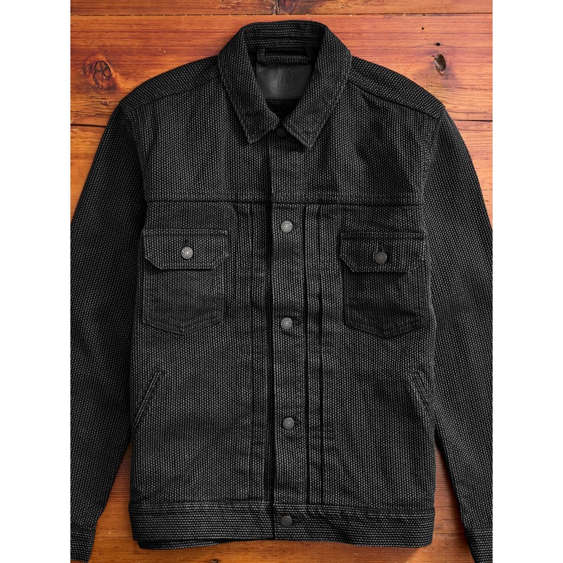 Sashiko Type-2 Jacket in Grey Black
