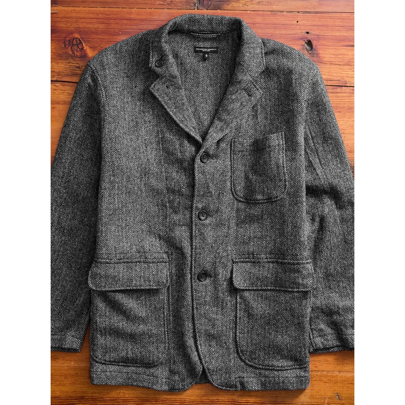 Wool Herringbone Loiter Jacket in Grey