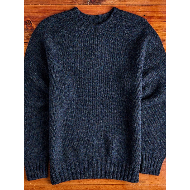 Boxy Space Knit Wool Sweater in Storm