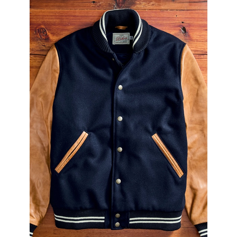 Varsity Jacket in Navy/Rust|Small|Medium|Large|X-Large