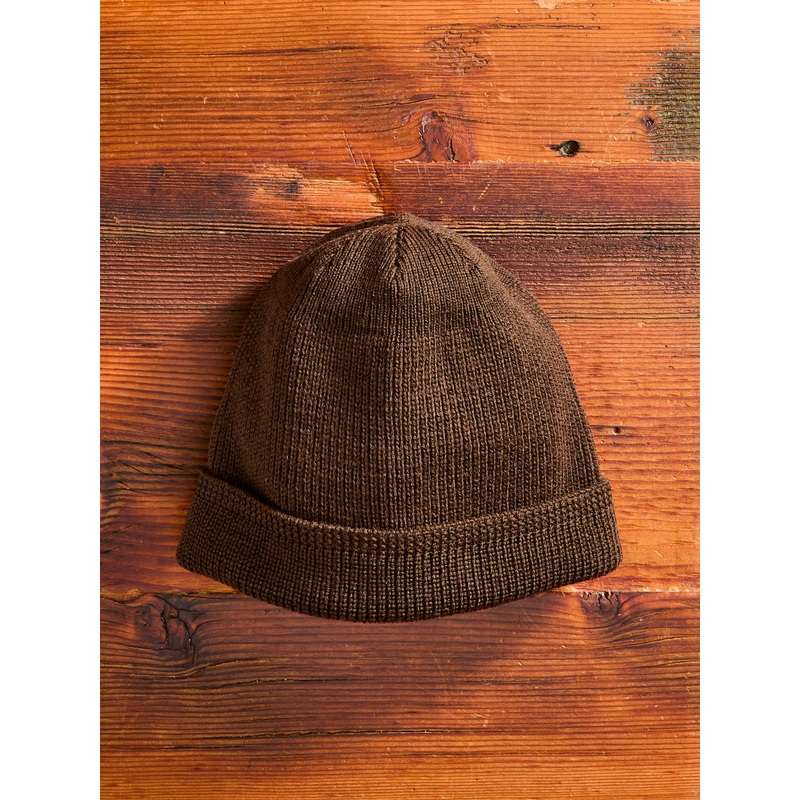 Wool Knit Watch Cap in Brown|One Size