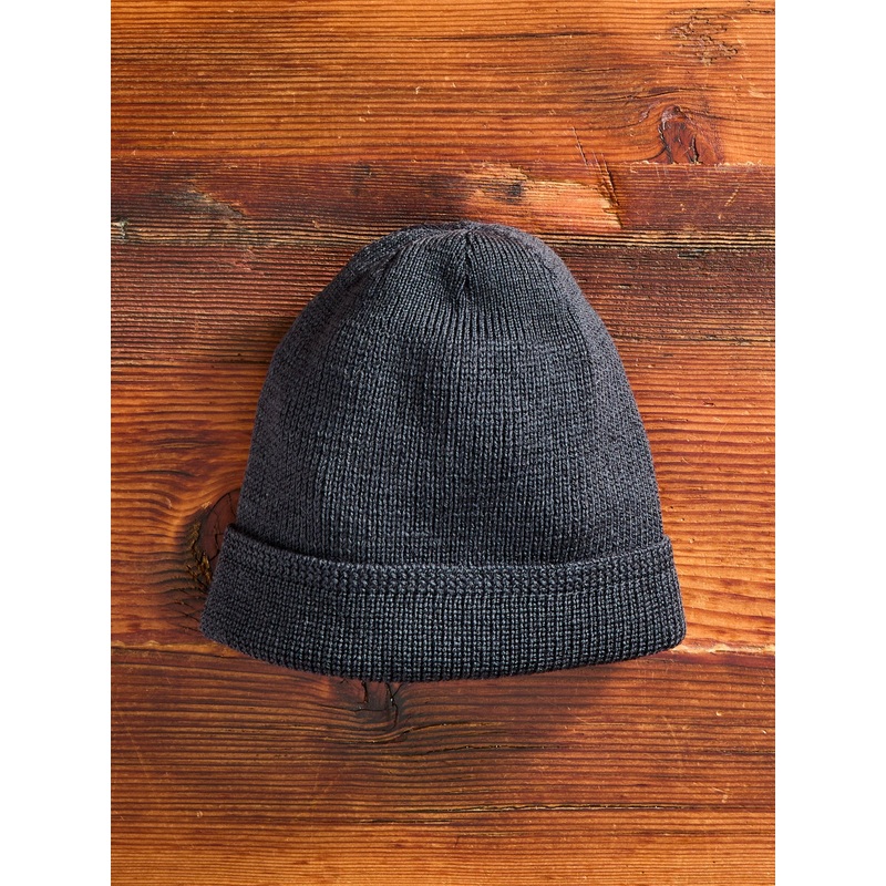 Wool Knit Watch Cap in Dark Charcoal