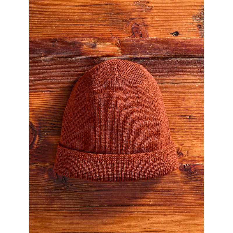 Wool Knit Watch Cap in Tobacco