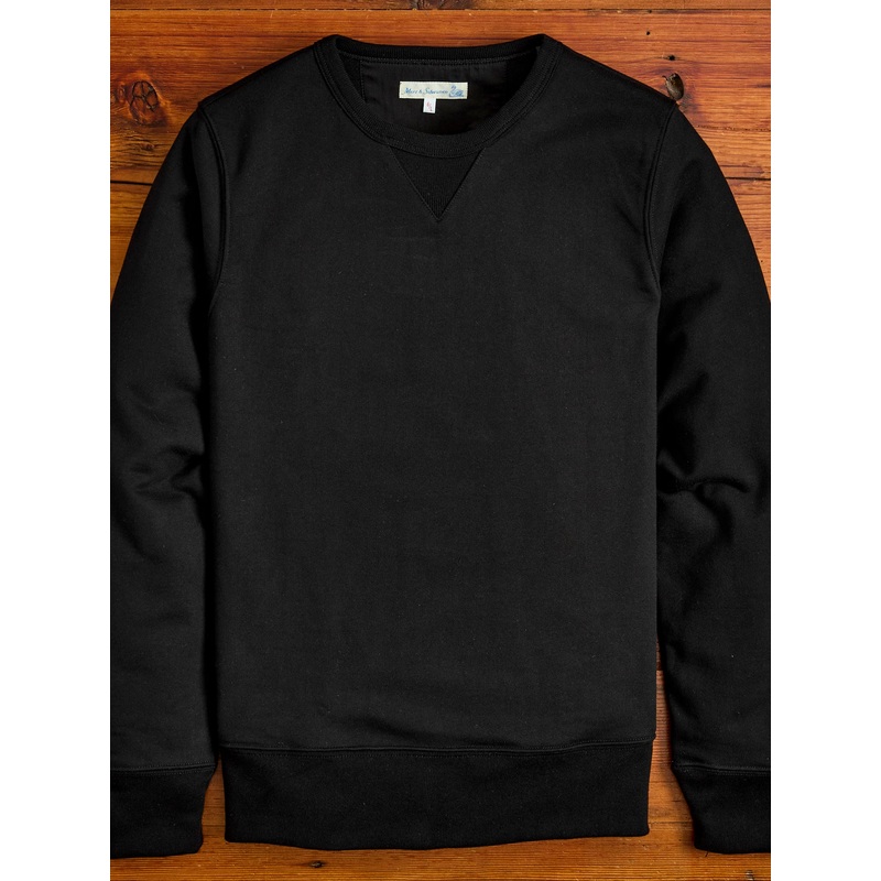 3S48 Good Originals Heavyweight Loopwheel Sweatshirt in Deep Black