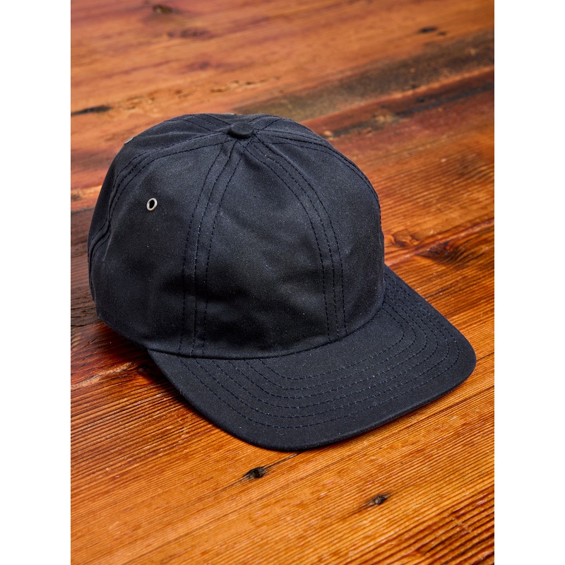Baseball Hat in Wax Cotton Navy
