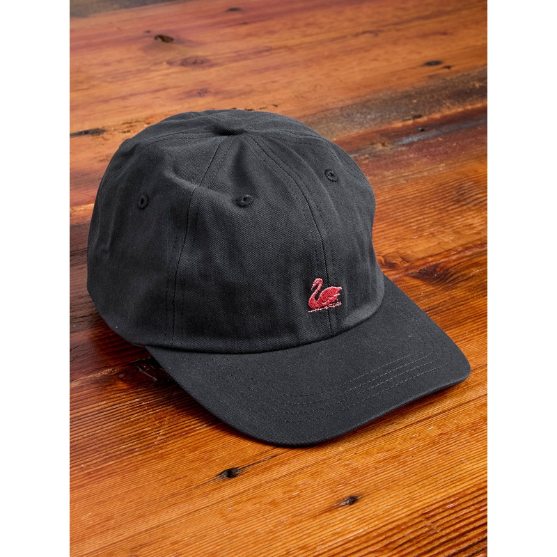 Swan Logo Gabardine Cap in Charcoal