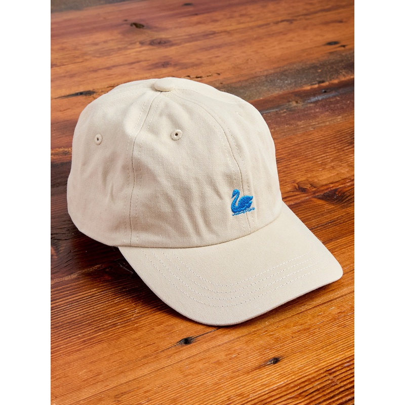 Swan Logo Gabardine Cap in Light Khaki