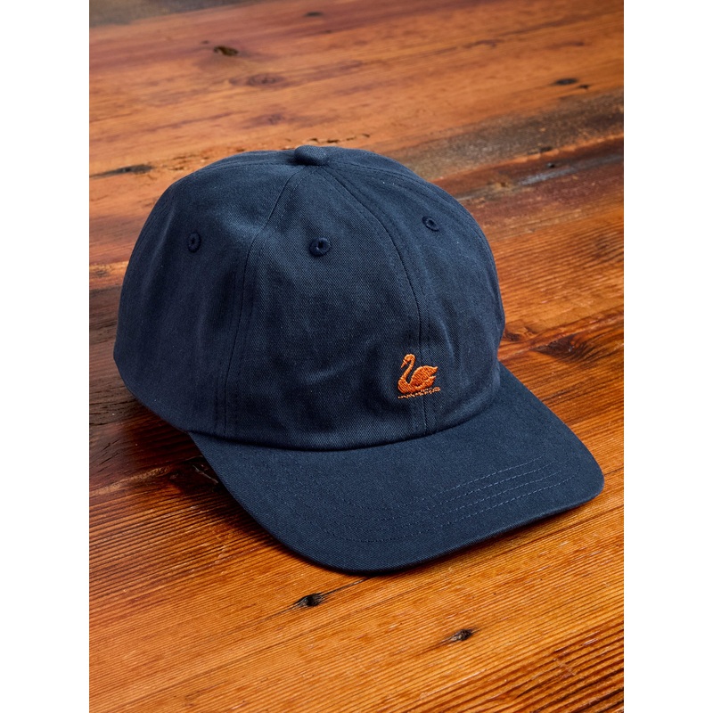 Swan Logo Gabardine Cap in Night Blue