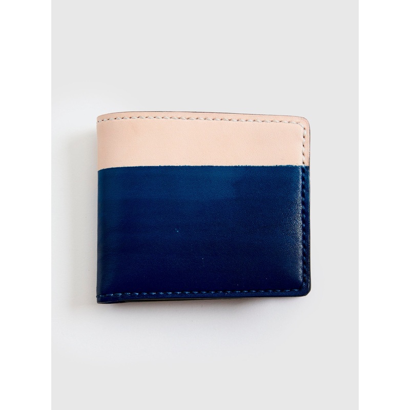 15th Anniversary Gradient Dyed Wallet in Indigo Cowhide