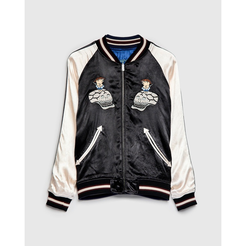 Yoshino Reversible Sukajan Souvenir Jacket in Black/Blue