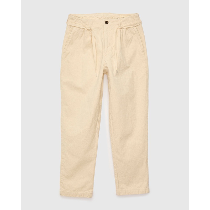 10oz Canvas 2Tuck Tapered Pants in Natural