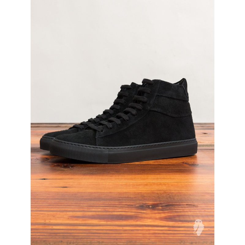 Court Hi-Top Sneaker in Black Suede