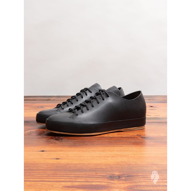 Hand Sewn Low-Top Sneaker in Black