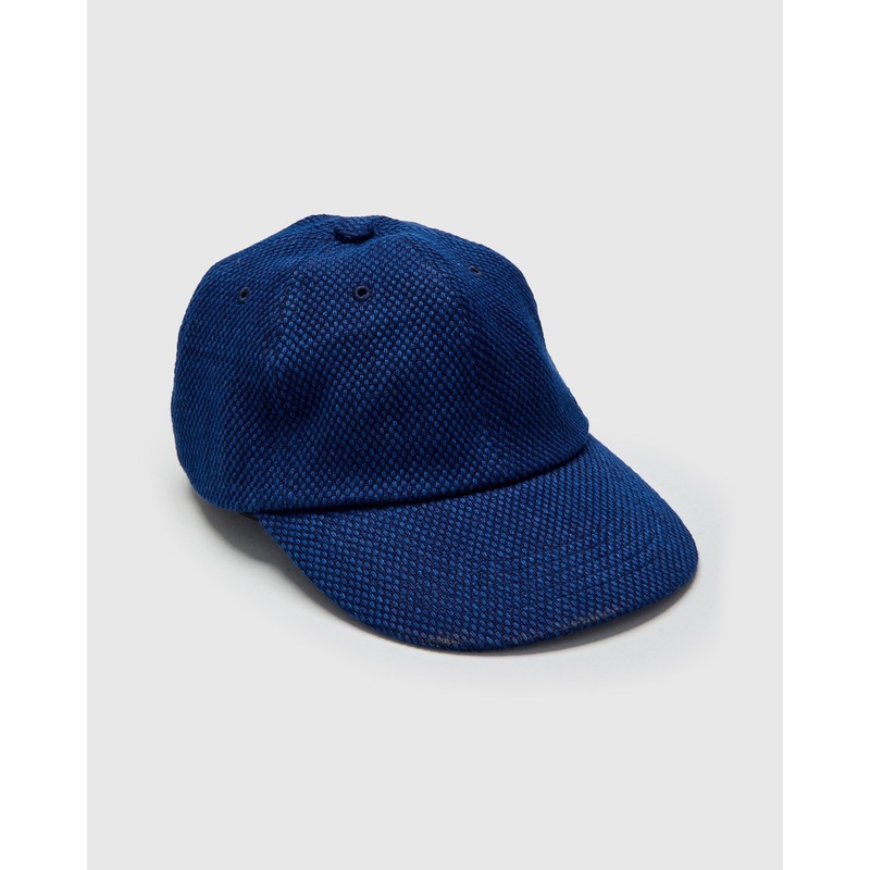 Light Sashiko Baseball Cap in Pure Indigo
