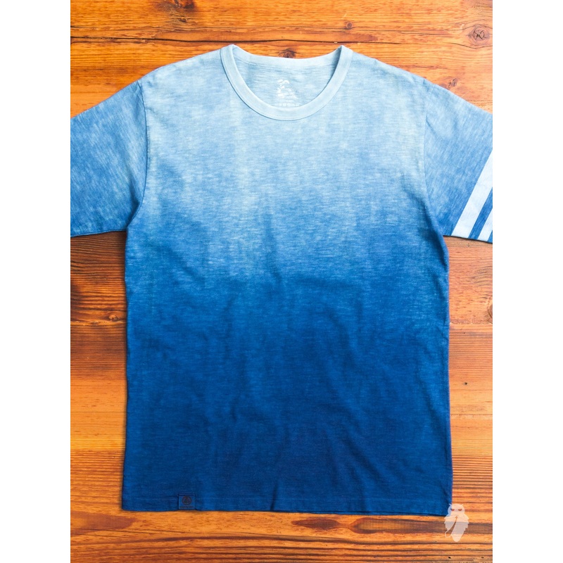07-041 Going to Battle Gradient T-Shirt in Natural Indigo