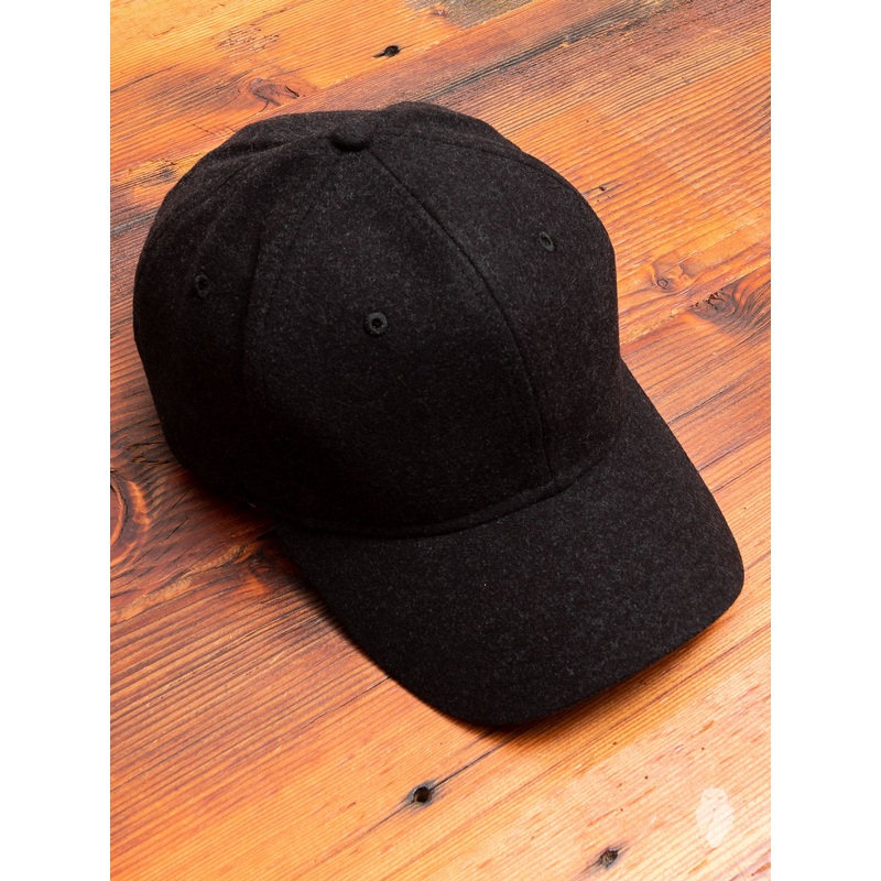 Stretch Twill 6-Panel Hat in Melange Black