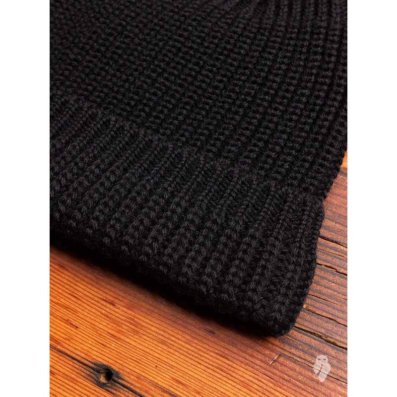 Wool Knit Watch Cap in Black|One Size