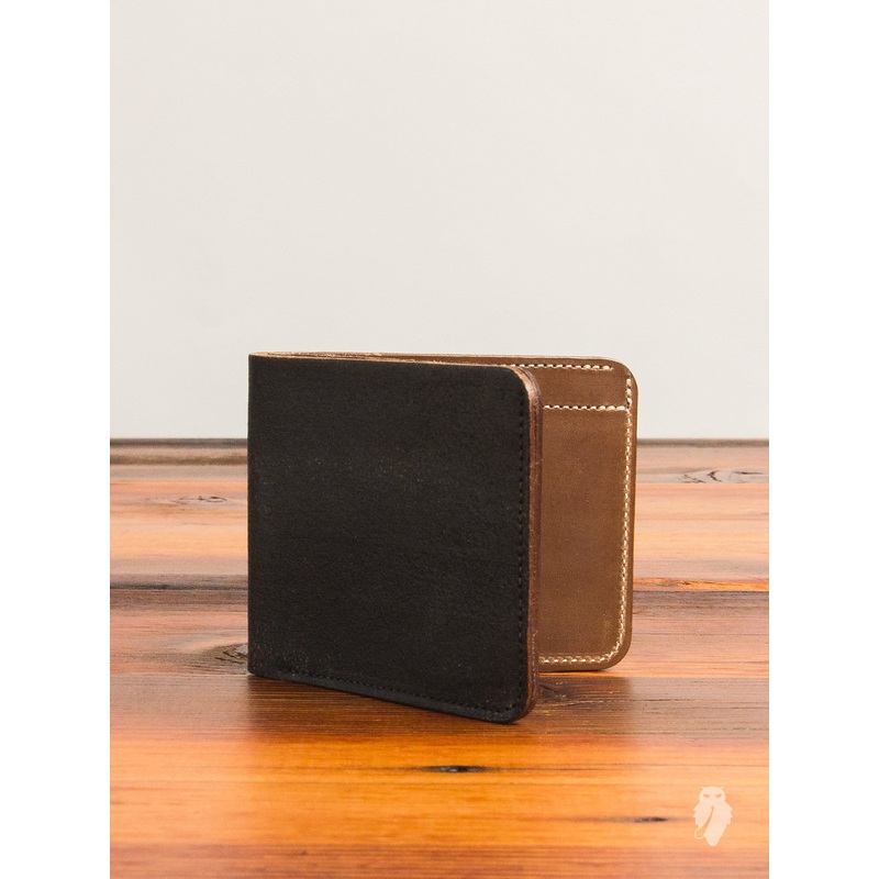 Bifold Wallet in Rough-Out Black Horse Hide