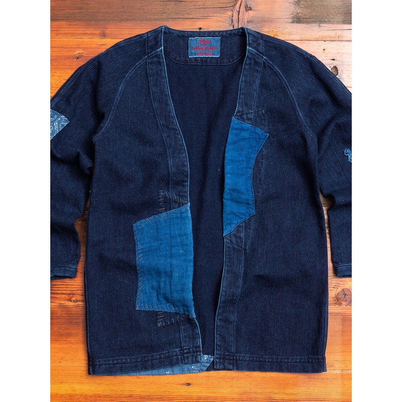 10th Anniversary Haori Sashiko Shirt in Washed Indigo