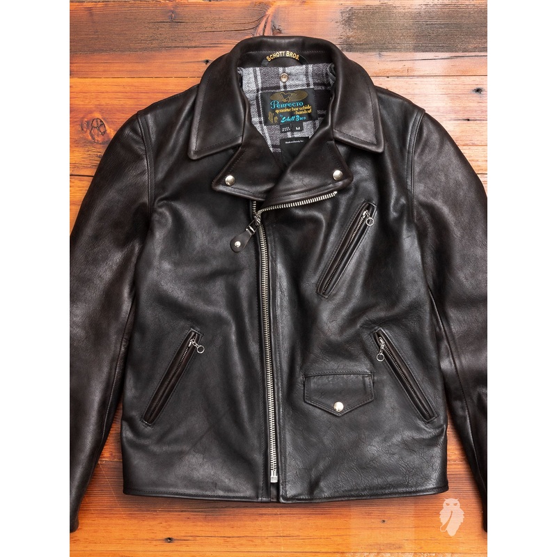 3sixteen x Schott NYC Perfecto Leather Jacket in Black