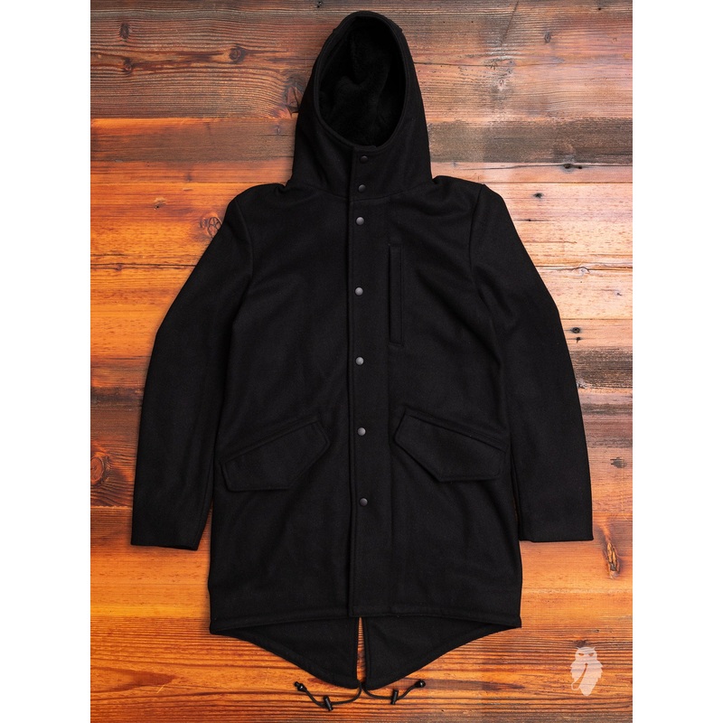 Wool Fishtail Parka in Black|Small|Medium|Large|X-Large