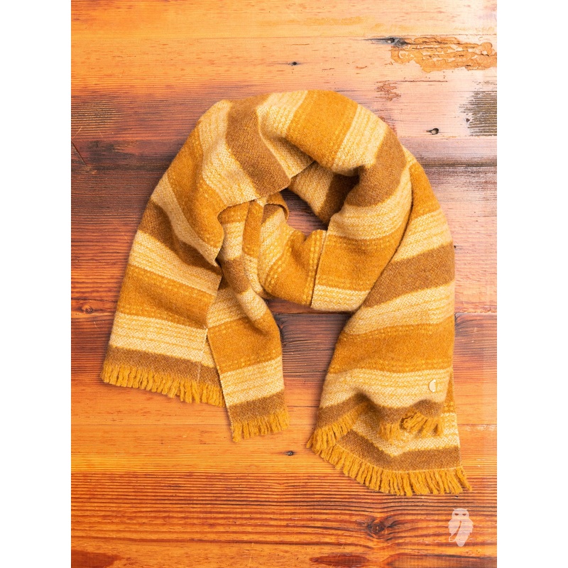 Wool Scarf in Brown Stripe|One Size