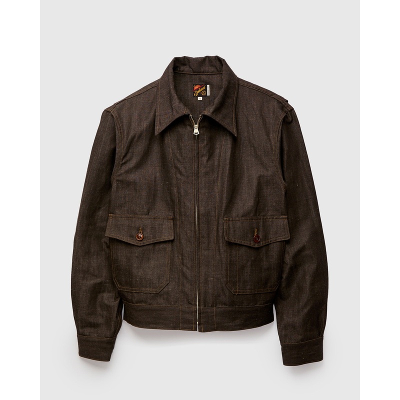 Wildcat Zip Jacket in 9oz Cacao Chambray