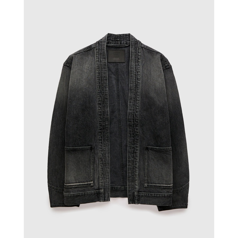13oz Denim Haori Coat in Dark Grey