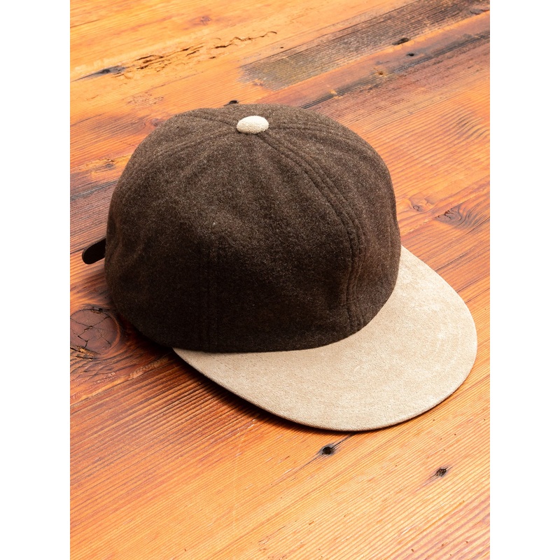 2 Tone Wool Cap in Khaki Green/Beige