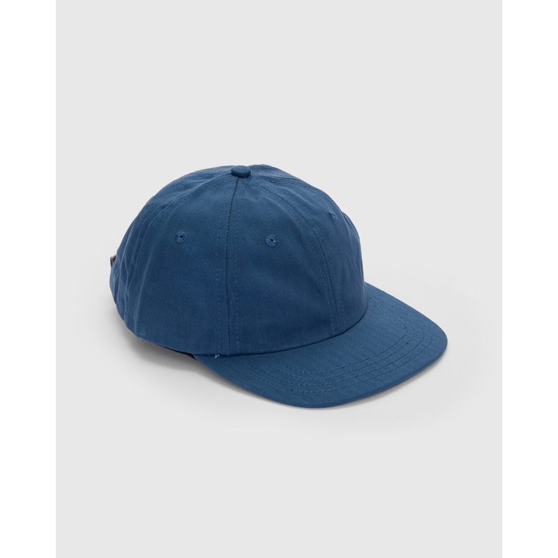 Baseball Hat in Waxed Mock Blue