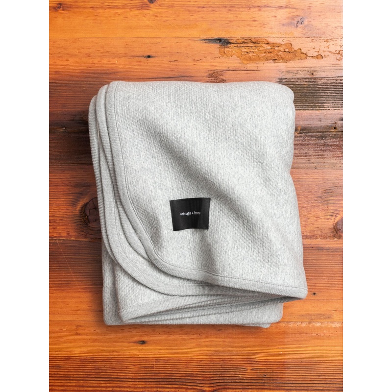 Cabin Fleece Blanket in Heather Grey