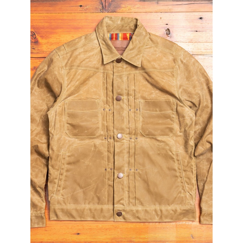 10oz Waxed Canvas Riders Jacket in Tobacco