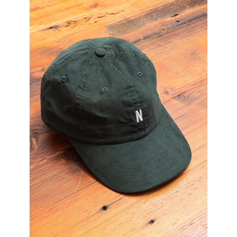 Baby Corduroy Sports Cap in Deep Sea Green