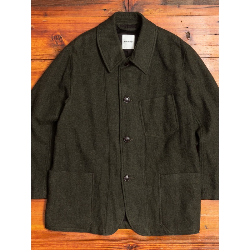 Wool Coverall Jacket in Olive|Small|Medium|Large