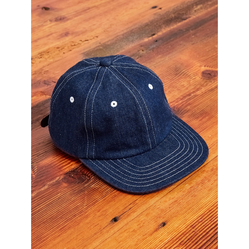 6-Panel Denim Cap in Indigo|One Size