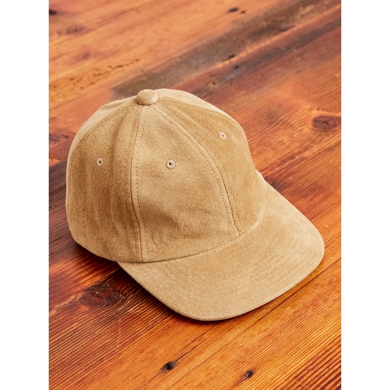6-Panel Suede Cap in Camel|One Size